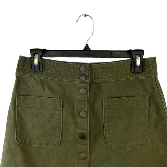 Madewell Raw Hem Mini Skirt Green‎ Women’s Size 2 - Picture 3 of 8
